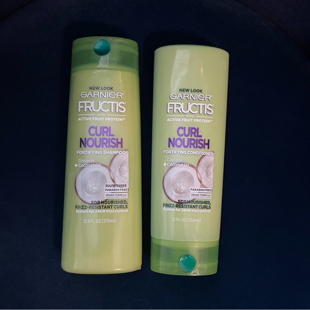 Garnier Fructis Shampoo & Conditioner + Tresemme Shampoo.